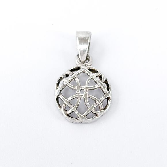 Vintage Sterling Silver 925 Openwork Celtic Knot Pendant - Picture 2 of 7